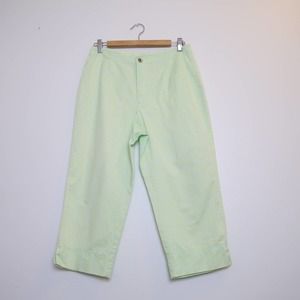 Vintage Y2K Liz Claiborne pastel green and blue cropped capri pants 8